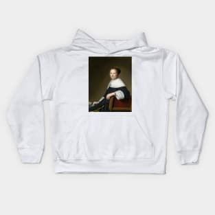 Portrait of a Girl Dressed in Blue Kids Hoodie